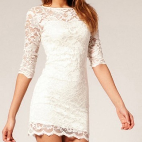 Abody Dresses & Skirts - 🚨moving sale!🚨 Abody White Lace Bodycon Dress